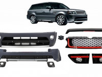 Pachet Exterior cu Grila Centrala Rosu Negru compatibil cu Land Range Rover Sport L320 Facelift (2009-2013) Autobiography Design Tuning Land Rover Range Rover Sport 1 (facelift) 2009 2010 2011 2012 2013 COCBRRSFLRB