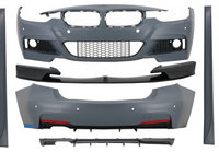 Pachet Exterior cu Prelungire Bara Fata si Difuzor compatibil cu BMW Seria 3 F30 (2011-2019) M-Performance Design Carbon