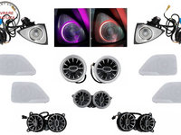 Pachet Grile de aerisire Ornament Difuzor Tweeter LED rotativ 64 culori Mercedes S- livrare gratuita