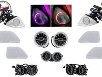 Pachet Grile de aerisire Ornament Difuzor Tweeter LED rotativ 4D 64 culori Mercedes- livrare gratuita