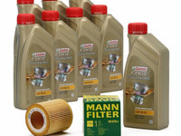 Pachet Revizie Bmw Ulei motor Castrol Edge LL04 5W-30 8L + Filtru Ulei Mann Filter HU816X