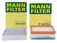 Pachet Revizie Filtru Aer + Polen Mann Filter Bmw Seria 2 F22, F87 2012→ 218-225d C24024+CUK25001