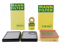 Pachet Revizie Filtru Aer + Polen + Ulei Mann Filter Bmw Seria 7 E65, E66, E67 2001-2009 730i 730Li 258 PS C30153/1+CUK3124-2+HU816X