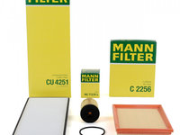 Pachet Revizie Filtru Aer + Polen + Ulei Mann Filter Opel Corsa B 1993-2000 1.0i 12V 54 PS + 1.2i 16V 65 PS C2256+CU4251+HU712/8X