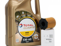 Pachet Revizie Peugeot Ulei Motor Total Quartz 9000 Energy 5W-40 5L + Filtru Ulei Oe Peugeot 1109AY