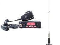 Pachet statie radio CB TTi TCB-550 EVO, VOX, Scaun, ecran multicolor, 12-24V si antena PNI ML100 cu magnet, 100 cm, 26-30MHz, 250W TTI-PACK59