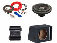 Pachet Subwoofer auto Audiosystem ASS-12 1000W + Amplificator Apocalypse AAP 1200.1D + Kit de cabluri complet
