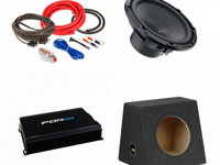 Pachet Subwoofer auto Hertz Cento CS 350W + Amplificator ForX XAE-600.1D + Kit de cabluri complet