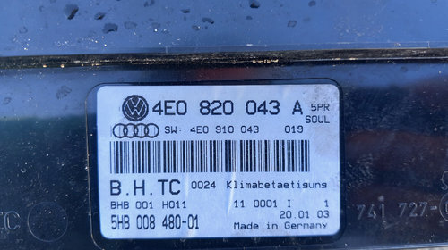 Panou Clima Climatronic cu Scaune Incalzire Audi A8 D3 2002 - 2009 