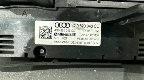 Panou / Modul clima 4G0820043CC AUDI A7 Sportback (4GA, 4GF) 2.8 FSI quattro 220 cai