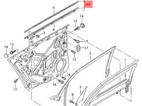 Perie crom geam dreapta spate 8E0853764B Audi A4 B6 Break 1.9 tdi 2002 AWX OEM 8E0853764B