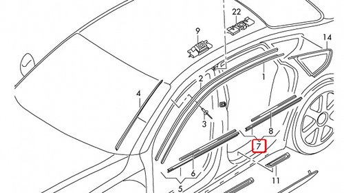 Perie geam originala Audi A7 sportback 2011-2014,noua,cod 4G8853763D