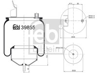 Perna aer 39855 FEBI BILSTEIN pentru Vw Polo Vw Golf Nissan Primera Volvo 740 Nissan Navara Nissan Pick Vw Touran Bmw Seria 5 Volvo S60 Vw Transporter Vw Multivan Vw Passat Vw Caddy Vw Jetta Vw Vento Volvo Fh Volvo Fm