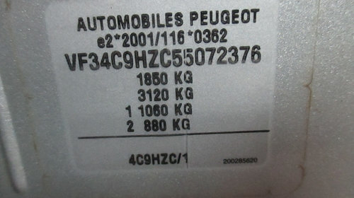 Peugeot 308 hatchback 1.6 HDI 9HZ 80kw 109cp cutie manuala 5+1 2008 culoare EZR 2008 2009 2010 2011...