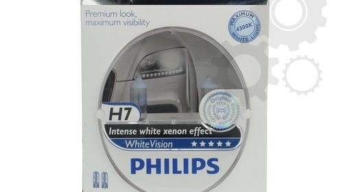 Philips set 2 becuri h7+ 2 w5w pozitii whitev