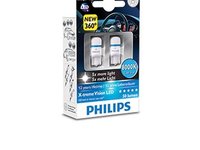 Philips set 2 becuri pozitie led w5w 8000k