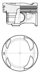 Piston KOLBENSCHMIDT 41108600 model SKODA SCALA (NW1) DADA; DPCA; DXDB 1498cc 150cp 110kW 2019 2020 2021 2022 2023 2024