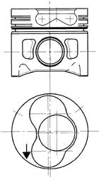 Piston VW LT II platou / sasiu (2DC, 2DF, 2DG, 2DL, 2DM) (1996 - 2006) KOLBENSCHMIDT 99743720 piesa NOUA