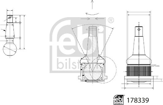 Pivot MERCEDES-BENZ E-CLASS (C238), Compartiment, 12.2016 - Febi Bilstein 178339