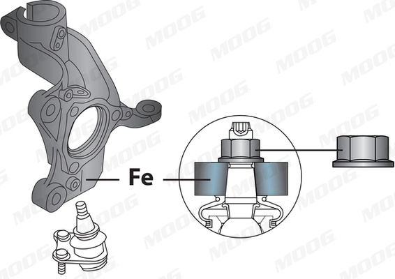 Pivot Moog VW T-ROC (A11, D11) 2017-2025 - VO-BJ-13582