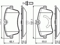 Placute frana 0 986 424 517 BOSCH pentru Mitsubishi Galant Mercedes-benz C-class Mercedes-benz Clk Mercedes-benz Slk Mercedes-benz Clc-class