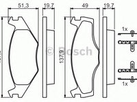 Placute frana 0 986 468 873 BOSCH pentru Vw Golf Vw Rabbit Vw Jetta Vw Dasher Vw Passat Vw Carat Vw Corsar Vw Quantum Vw Santana Vw Scirocco