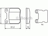 Placute frana 0 986 490 500 BOSCH pentru Opel Omega Opel Senator Opel Calibra Opel Vectra