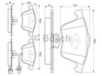 Placute frana 0 986 494 103 BOSCH pentru Seat Leon Vw Passat Skoda Superb Vw Golf Vw Cc Audi A3 Vw Rabbit Vw Eos