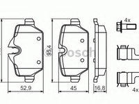 Placute frana 0 986 494 269 BOSCH pentru Bmw Seria 1 Bmw Seria 3