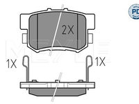 Placute frana 025 217 1914 PD MEYLE pentru Rover 600 Honda Legend Honda Prelude Honda Accord Honda Civic Honda Odyssey Honda Shuttle Honda Insight