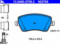 Placute frana 13 0460-2709 2 ATE pentru Dacia Logan Renault Modus Dacia Duster Renault Kangoo Renault Clio Renault Euro Nissan Note Dacia Lodgy