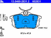 Placute frana 13 0460-2831 2 ATE pentru Mitsubishi Carisma Volvo S40 Volvo V40 Mitsubishi Colt Mitsubishi Mirage Mitsubishi Space