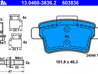 Placute frana 13 0460-3836 2 ATE pentru CitroEn C4