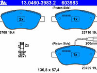 Placute frana 13 0460-3983 2 ATE pentru Fiat Bravo Fiat Ritmo Fiat Stilo