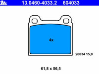 Placute frana 13 0460-4033 2 ATE pentru Bmw 02 Opel Rekord Audi 100 Vw 1500 1600 Vw Fastback Vw Squareback Opel Admiral Audi 60 Audi 75 Audi 80 Audi Super