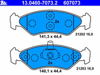 Placute frana 13 0460-7073 2 ATE pentru Ford Fiesta Ford Courier Mazda 121 Mazda Soho Ford Ka