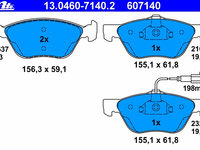 Placute frana 13 0460-7140 2 ATE pentru Alfa romeo 156 Fiat Multipla Alfa romeo Gt Fiat Bravo Fiat Marea Alfa romeo 147 Fiat Punto