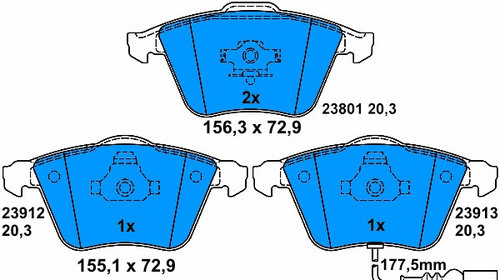 Placute frana 13 0460-7200 2 ATE pentru Seat 