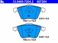 Placute frana 13 0460-7204 2 ATE pentru Volvo C70 Volvo S40 Volvo V50 Ford Focus Mazda 3 Volvo V40