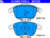 Placute frana 13 0460-7230 2 ATE pentru CitroEn C4 Peugeot 208 CitroEn Ds5 Peugeot 307 Peugeot 5008 Peugeot 207 Peugeot 308 Peugeot 3008 CitroEn Ds4