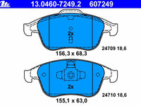 Placute frana 13 0460-7249 2 ATE pentru Renault Megane Renault Gran Renault ScEnic Renault Grand Renault Latitude Renault Laguna Renault Clio