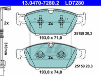 Placute frana 13 0470-7280 2 ATE pentru Audi A6 Audi A8 Audi A7