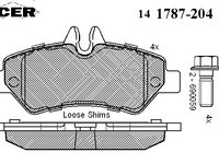 Placute frana 141787-204 ICER pentru Vw Crafter