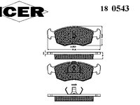 Placute frana 180543 ICER pentru Ford Escort Ford Sierra Ford Granada Ford Scorpio