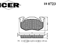 Placute frana 180723 ICER pentru Renault 5 Renault Le Renault Super Renault Express Renault Extra Renault Rapid Renault Twingo Renault Clio