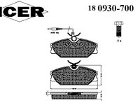 Placute frana 180930-700 ICER pentru Renault Safrane Renault Laguna Renault Megane Renault Sport Daewoo Lublin