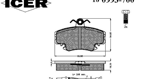 Placute frana 180993-700 ICER pentru Renault 