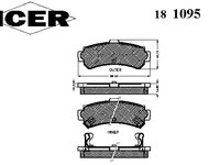 Placute frana 181095 ICER pentru Nissan Almera Nissan Pulsar Nissan 200 Nissan Silvia