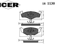 Placute frana 181130 ICER pentru Vw Derby Vw Flight Vw Polo Seat Arosa Vw Lupo Skoda Fabia Vw Fox Skoda Roomster Vw Gol