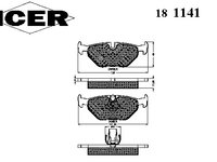 Placute frana 181141 ICER pentru Bmw Seria 5